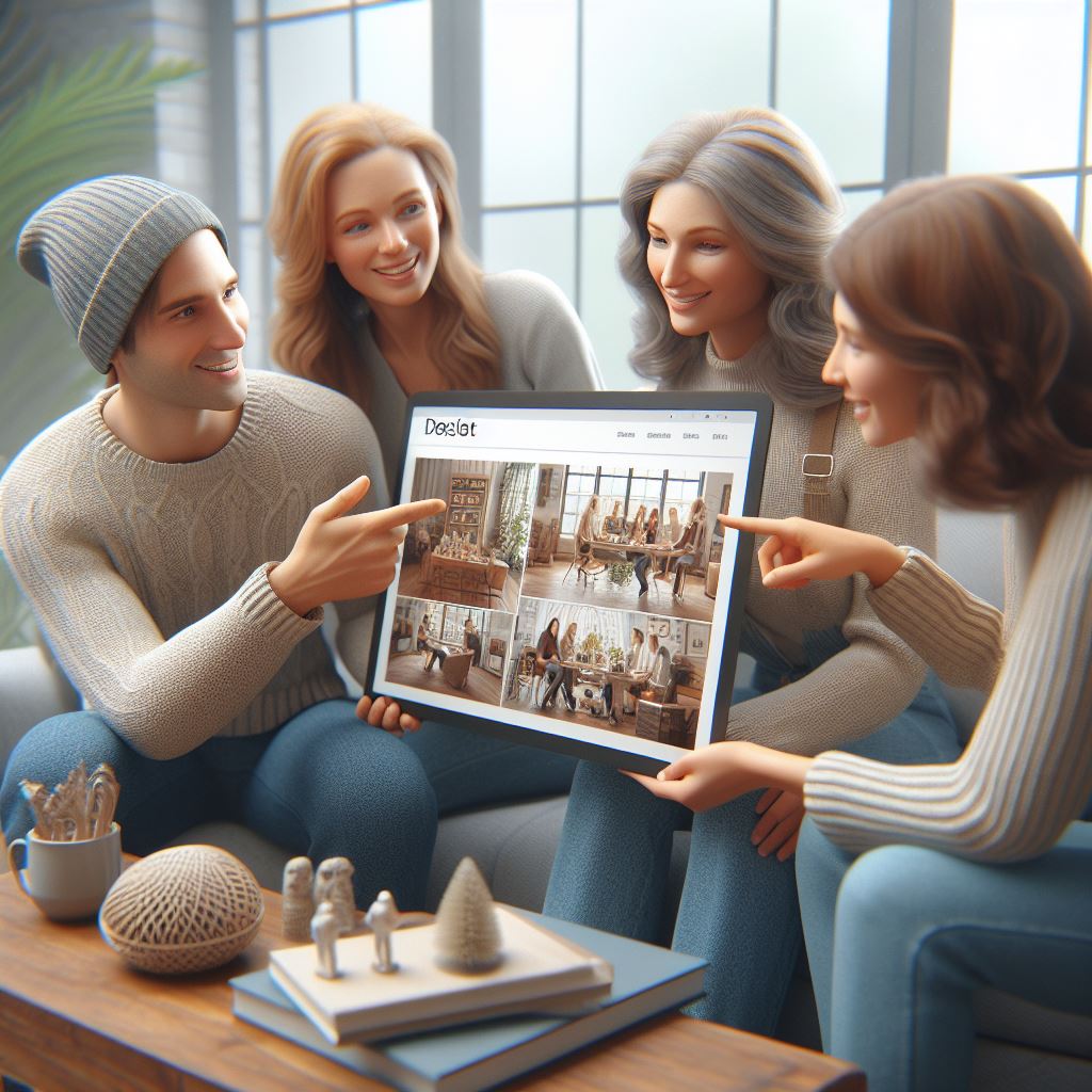 zdjecie tytułowe artykułu na temat zdjęć na stronie www. Przedstawiające grupę osób patrzących się na tablet